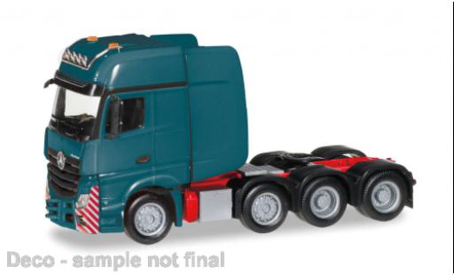 Diecast model cars Mercedes Actros SLT turquoise 1/87 Herpa