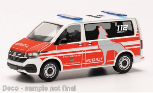 Diecast model cars Volkswagen T6 T6.1 .1 bus pompiers Wolfsburg 1/87 Herpa