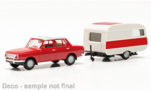 Diecast model cars Wartburg 353 Base red/white 1982 1/87 Herpa