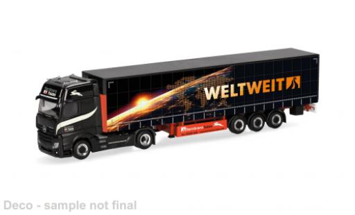 Diecast model cars Mercedes Actros Base 18 L black Ferntrans Haas/weltweit 1/87 Herpa