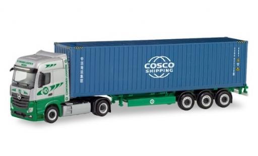 Diecast model cars Mercedes Actros Bigspace 6x2 EKB / Cosco Container-Sattelzug 1/87 Herpa
