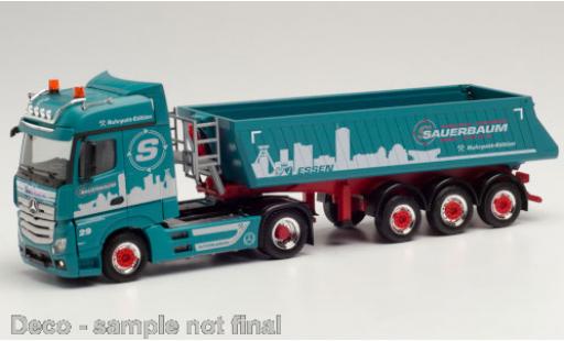 Diecast model cars Mercedes Actros Bigspace 2.5 Sauerbaum Schmitz Kipp-Sattelzug 1/87 Herpa