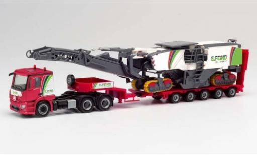 Diecast model cars Mercedes Actros Base Enrico Feind Fr&Atilde;&curren;stechnik Tiefladesattelzug avec Wirtgen Asphaltfr&Atilde;&curren;se 1/87 Herpa