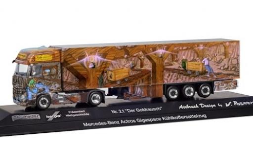 Diecast model cars Mercedes Actros Gigaspace Der Goldrausch K&Atilde;&frac14;hltrunk-Sattelzug Weltgeschichte Nr. 2.1 1/87 Herpa