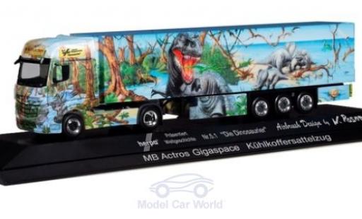 Diecast model cars Mercedes Actros Gigaspace Weltgeschichte Nr.5.1 - Die Dinosaurier K&Atilde;&frac14;hltrunk-Sattelzug 1/87 Herpa