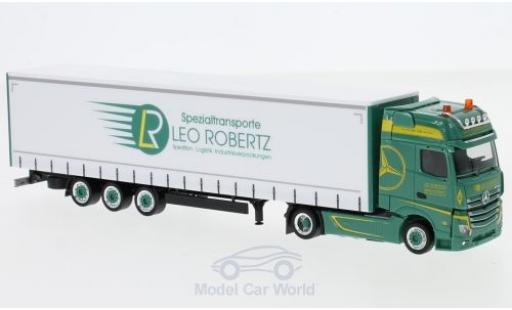 Diecast model cars Mercedes Actros Gigaspace Leo Robertz Lowliner-Sattelzug 1/87 Herpa