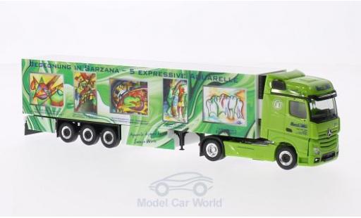 Diecast model cars Mercedes Actros Gigaspace Wirtz Art Truck K&Atilde;&frac14;hltrunk-SZ 1/87 Herpa