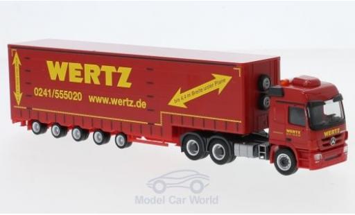Diecast model cars Mercedes Actros Base L 6x4 Wertz Aachen 2008 Meusburger-Sattelzug 1/87 Herpa