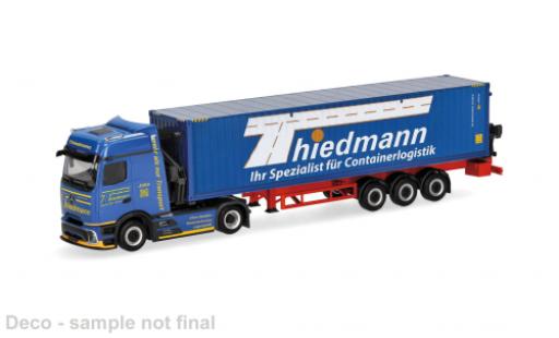 Diecast model cars Mercedes Actros Base L blue Thiedmann 1/87 Herpa