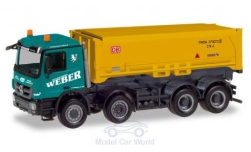 Diecast model cars Mercedes Actros Base M Weber / Stuttgart 21 2008 Schmitz Absetzkipper-LKW 1/87 Herpa