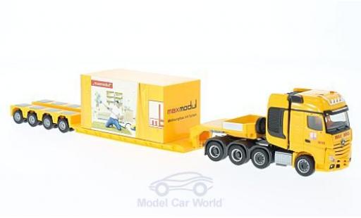 Diecast model cars Mercedes Actros SLT Max B&Atilde;&para;gl Tieflade-SZ with Ladegut 1/87 Herpa