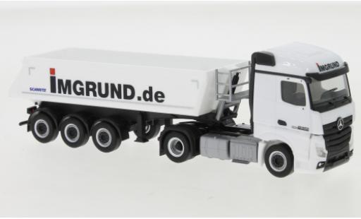 Diecast model cars Mercedes Actros Streamspace 2.5 Imgreend Schmitz Kipp-Sattelzug 1/87 Herpa