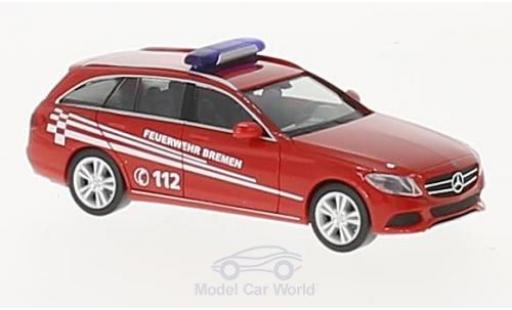 Diecast model cars Mercedes Classe C T-Modell Fire brigade Bremen 1/87 Herpa
