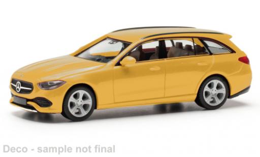 Diecast model cars Mercedes Classe C T-Modell yellow 1/87 Herpa
