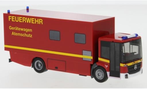Diecast model cars Mercedes Econic Feuerwehr Fire brigade Ger&Atilde;&curren;tewagen Atemschutz wagon conteneur-Truck 1/87 Herpa
