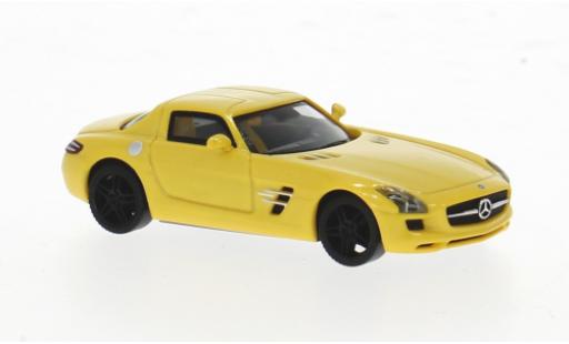 Diecast model cars Mercedes SLS Coupe AMG yellow 1/87 Herpa