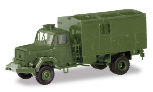 Diecast model cars Magirus S 7500 Base green Bundeswehr wagon conteneur-Truck 1/87 Herpa