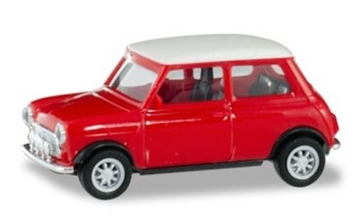 Diecast model cars Mini Cooper Base red/white with Zusatzscheinwerfern 1/87 Herpa