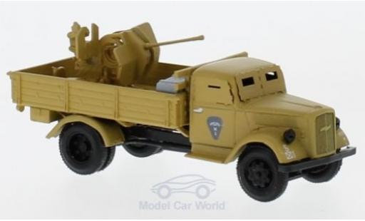 Diecast model cars Opel Blitz Base brown gepanzert with 20mm Kanone 1/87 Herpa