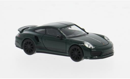 Diecast model cars Porsche 911 Turbo green 1/87 Herpa