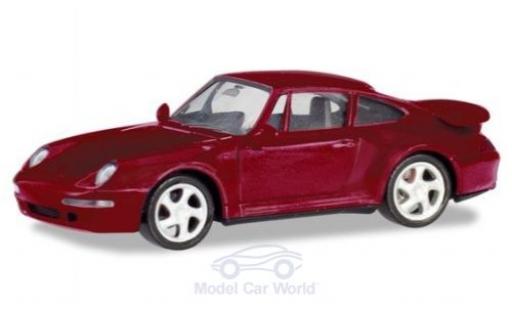 Diecast model cars Porsche 911 Turbo metallic red 1/87 Herpa