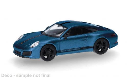 Diecast model cars Porsche 911 4S Carrera blue 1/87 Herpa