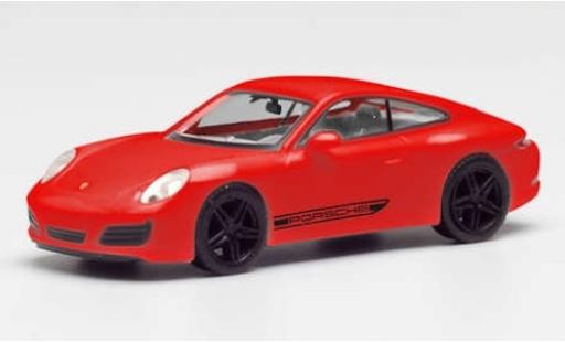 Diecast model cars Porsche 911 4S Carrera red/black avec black jantes 1/87 Herpa