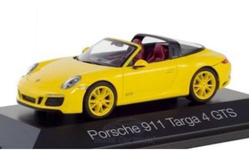 Diecast model cars Porsche 911 Targa 4 GTS yellow 1/43 Herpa