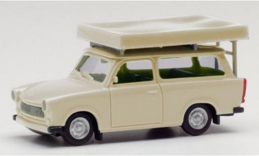 Diecast model cars Trabant 601 Universal beige avec Tente sur toit dans le &Atilde;&copy;tat de conduite 1/87 Herpa