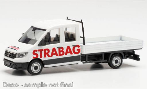 Diecast model cars Volkswagen Crafter Base Doppelkabine flatbed STRABAG 1/87 Herpa