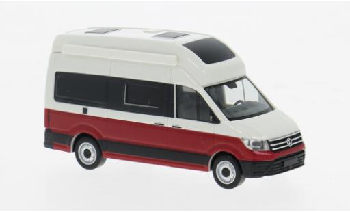 Diecast model cars Volkswagen Crafter Grand California beige/red 1/87 Herpa