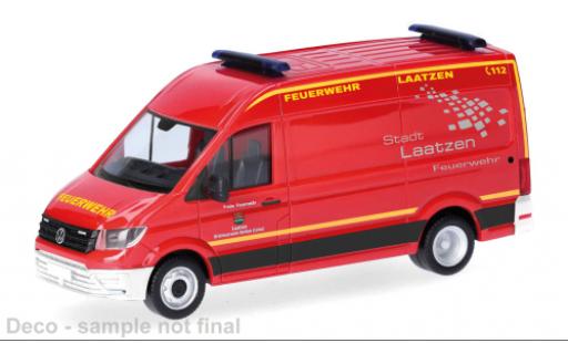 Diecast model cars Volkswagen Crafter Kasten van Hochroof Freiwillige Fire brigade Laatzen 1/87 Herpa