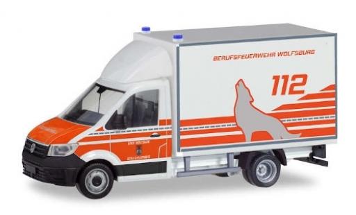 Diecast model cars Volkswagen Crafter Koffer trunk Fire brigade Wolfsburg 1/87 Herpa