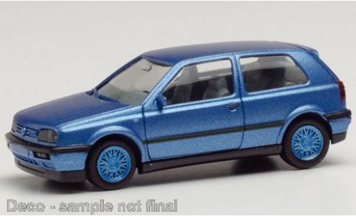 Diecast model cars Volkswagen Golf VR6 III metallic blue 1/87 Herpa