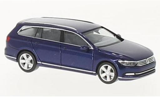 Diecast model cars Volkswagen Passat Base Variant metallic blue 1/87 Herpa