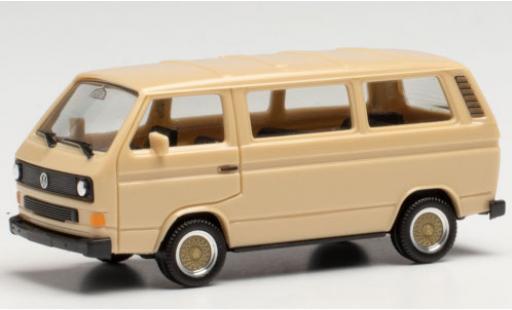 Diecast model cars Volkswagen T3 Base Bus beige with BBS Felgen 1/87 Herpa