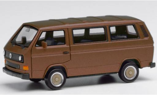 Diecast model cars Volkswagen T3 Base Bus metallic brown with BBS Felgen 1/87 Herpa