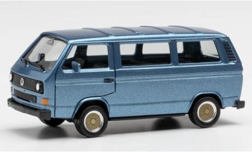 Diecast model cars Volkswagen T3 Base Bus metallic blue avec BBS-jantes 1/87 Herpa
