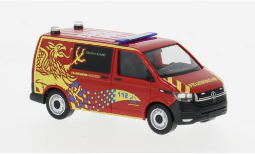 Diecast model cars Volkswagen T6 T6.1 .1 Bus Fire brigade Rostock 1/87 Herpa