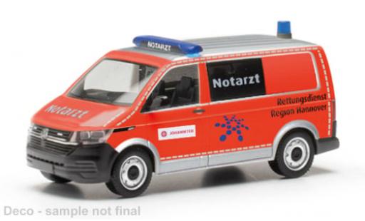 Diecast model cars Volkswagen T6 T6.1 .1 Bus Rettungsdienst Region Hannover/Johanniter 1/87 Herpa