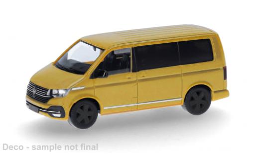 Diecast model cars Volkswagen T6 T6.1 .1 Caravelle yellow 1/87 Herpa