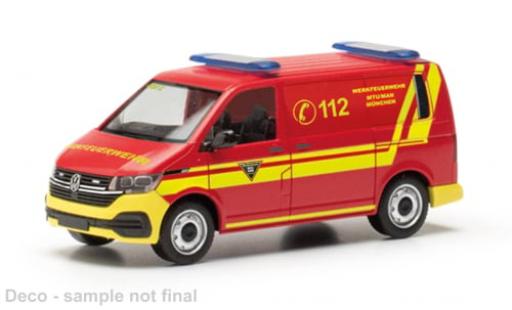 Diecast model cars Volkswagen T6 T6.1 .1 Halbbus Fire brigade MTU/MAN M&Atilde;&frac14;nchen 1/87 Herpa