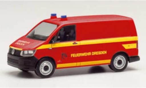 Diecast model cars Volkswagen T6 T6 van Fire brigade Dresden 1/87 Herpa