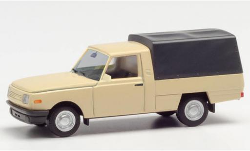 Diecast model cars Wartburg 353 Trans beige 1985 avec toile 1/87 Herpa