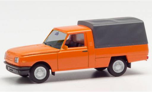 Diecast model cars Wartburg 353 Trans orange 1985 avec toile 1/87 Herpa