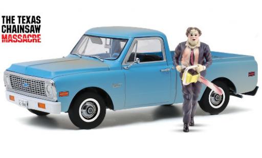 Diecast model cars Chevrolet C-10 Pickup blue The Texas Chainsaw Massacre 1971 with Leatherface Figur 1/18 Highway 61