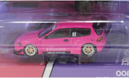 Diecast model cars Honda Civic Base (EG6) by Pandem pink 1/64 Pop Race