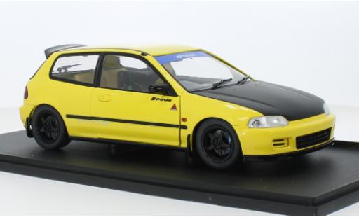 Diecast model cars Honda Civic Base (EG6) yellow/black 1991 1/18 Solido