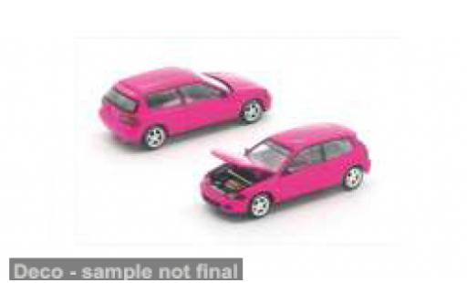 Diecast model cars Honda Civic Base (EG6) pink 1/64 Pop Race