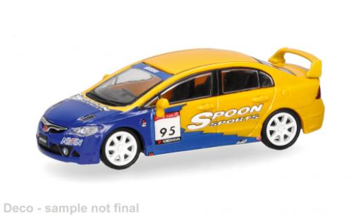 Diecast model cars Honda Civic Base FD2 yellow/blue 1/87 Micro City 87